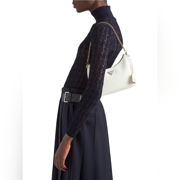 Authentic Prada Re-Edition 2005 Saffiano Leather Bag in White - Picture 9 of 12